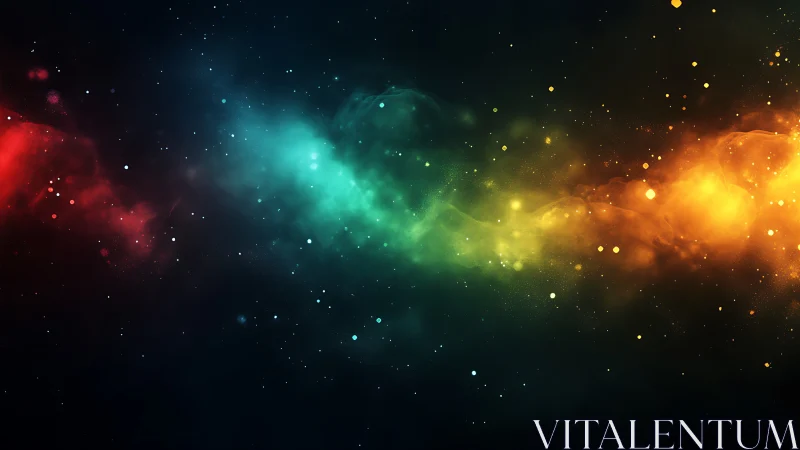 Multicolor nebula band extends across dark star field