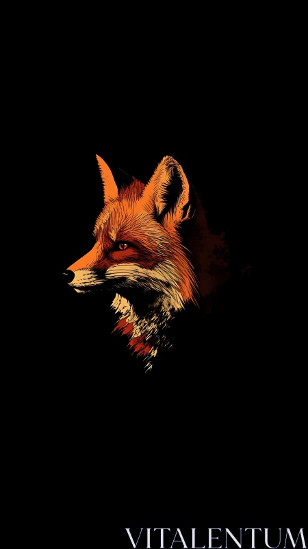 Vivid fox profile rendered in high-contrast digital illustration