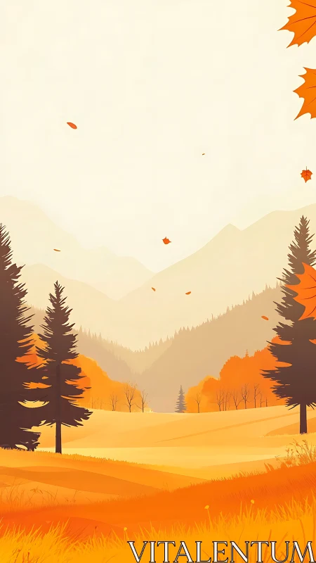 Minimalist Digital Landscape with Layered Mountain Terrain Silhouettes