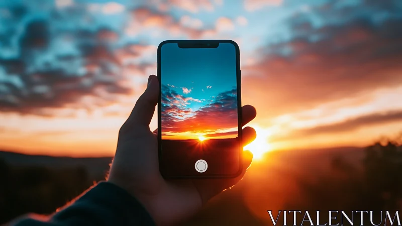 Smartphone captures high dynamic range sunset with vivid color contrast