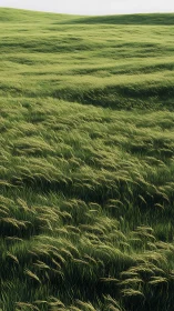 Wind-sculpted grass field with high-frequency directional texture gradients