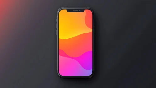 Modern smartphone with vibrant gradient wallpaper