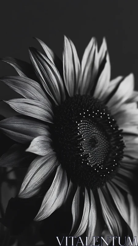 Monochrome Sunflower: Shadow & Radiance Dance.