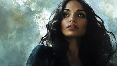 Portrait of a contemplative woman bathed in soft light.