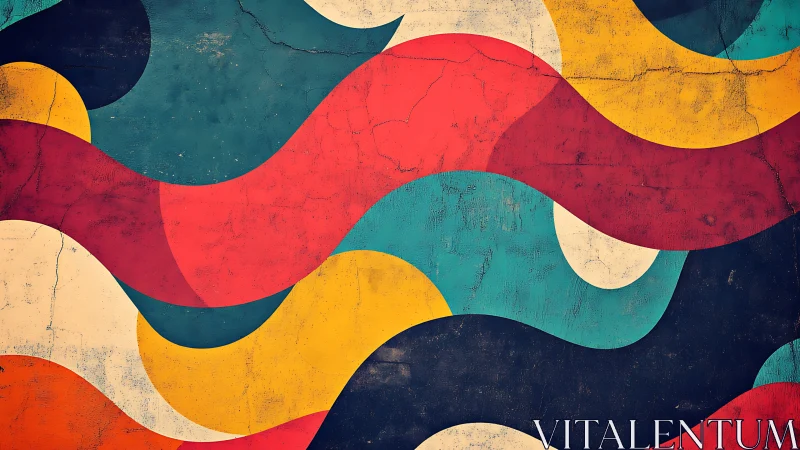 Sunlit waves of vintage color curl across worn canvas.