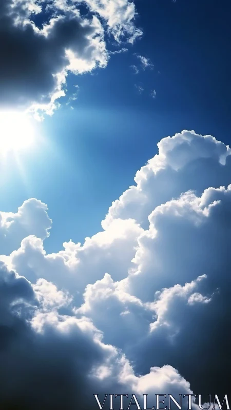 Cumulus cloud architecture with solar backlighting dynamics.