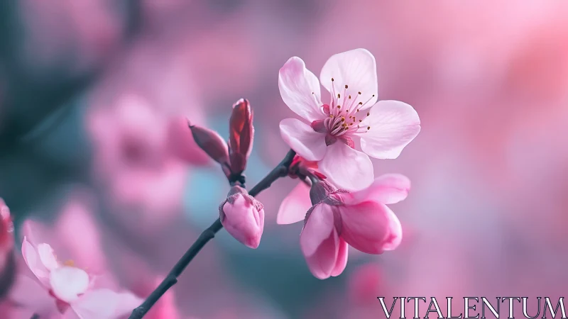 Pink Blossom Reverie: Spring's Whispered Poetry.