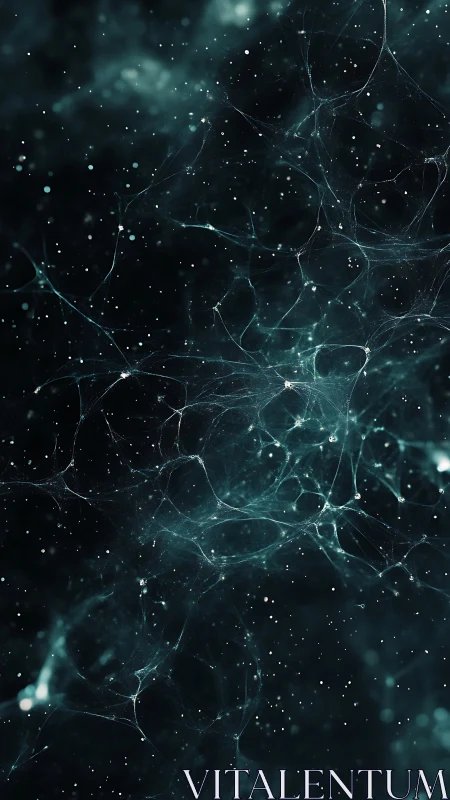 Cosmic filament network rendered as luminous abstract nebula field