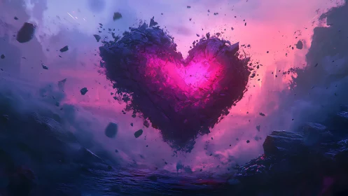 Radiant Heart Form with Volumetric Explosion Dynamics.