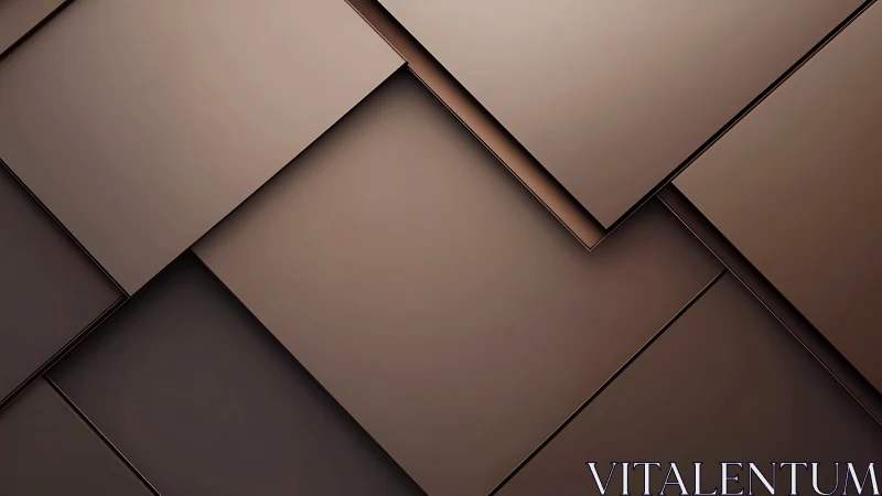 Layered bronze panels in minimal geometric 3D composition.