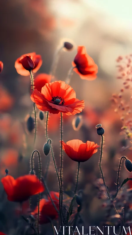 Backlit Papaver Specimen in Selective Focus Rendering.