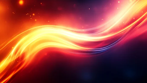 Luminous energy waves stream across a vibrant cosmic field