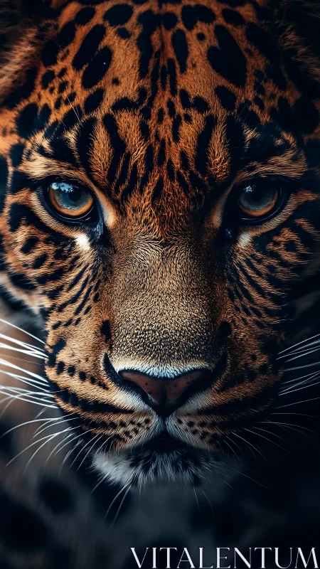 Leopard Portrait with Intense Eyes.