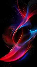 Luminous neon ribbons swirling through a dreamy dark night.