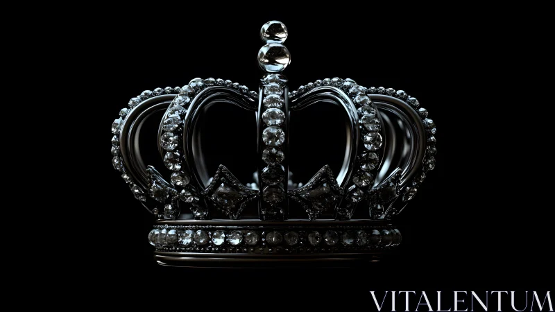 Elegant jeweled crown on black background, luxurious digital art. Elegant jeweled crown on black background, luxurious digital art.