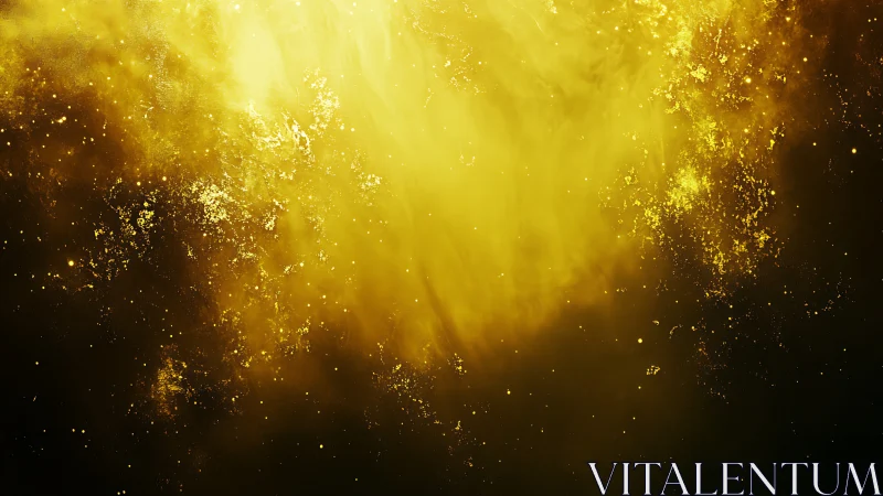 Molten starlight bloom in a swirling golden nebula sky.