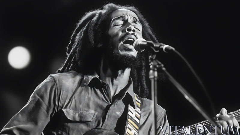 Soulful musician pouring heart into a live performance.