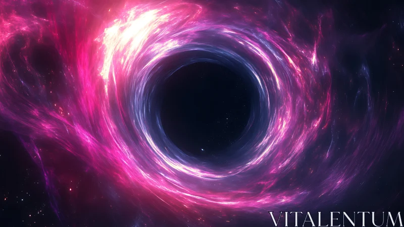 Cosmic vortex glows with swirling pink nebula light