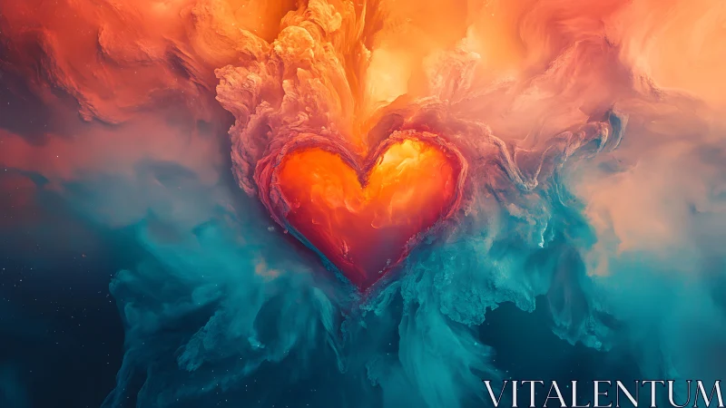 Flaming Heart: Passion Emerges from Cosmic Depths
