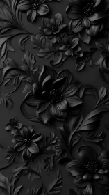 Monochromatic Floral Relief Pattern with Dimensional Texture.
