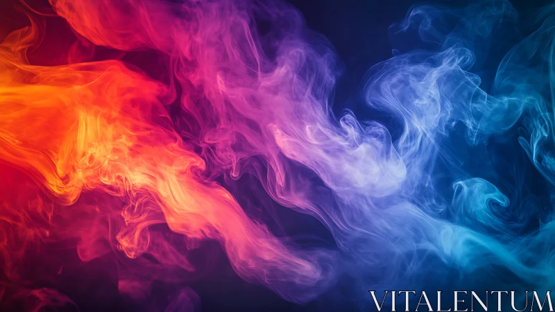 Chromatic smoke currents in mirrored abstract composition.