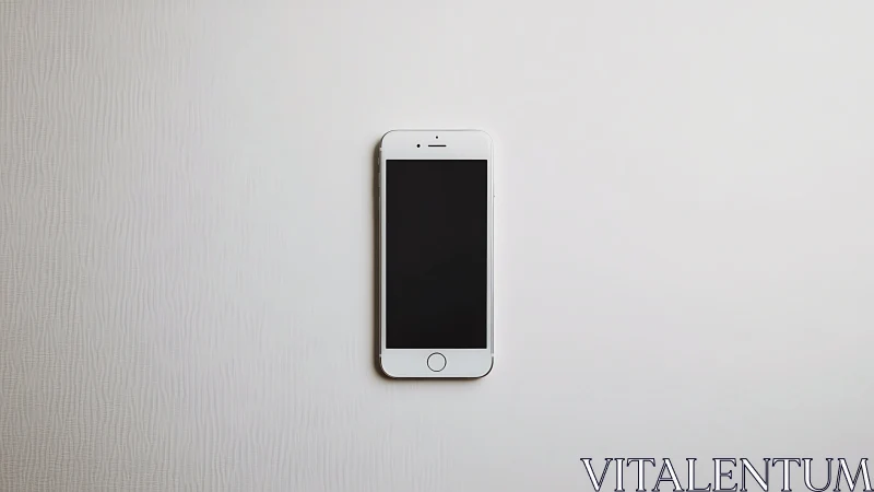 White iPhone with Black Display Screen on Neutral Surface