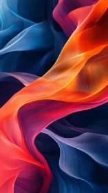 Fluid neon ribbons over deep gradient abstract space.