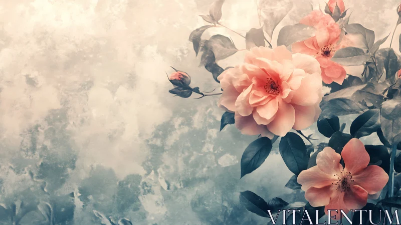 Romantic Roses in Vintage Haze: Soft Focus Botanical Dreamscape.