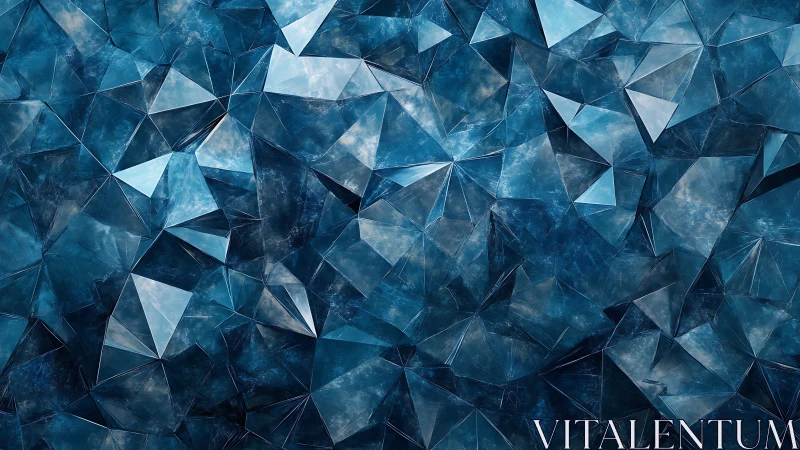 Shattered sapphire glacier of angular crystalline echoes.