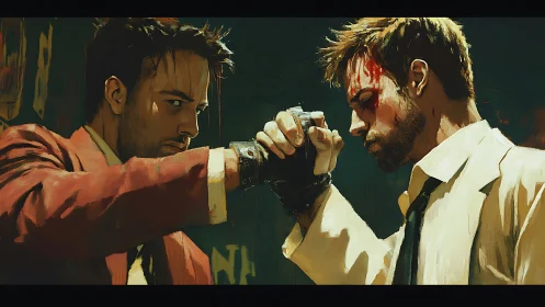 Two Souls in Conflict: A Moment of Confrontation.