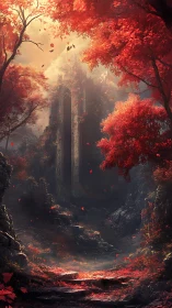 Autumn Cathedral in Crimson Forest.