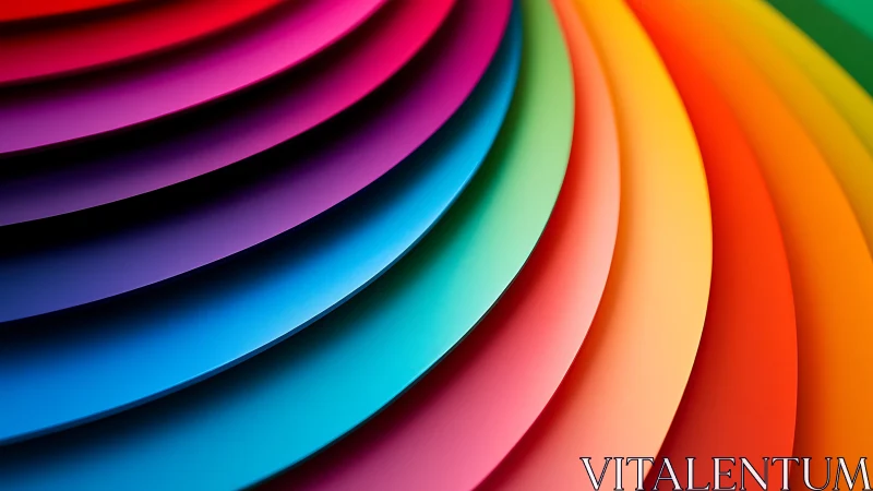 Curved rainbow layers swirling into a bright color carousel.