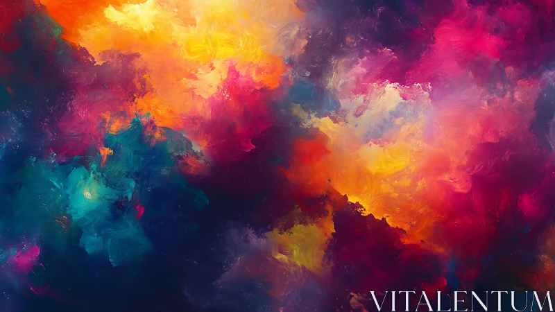 Radiant nebula clouds swirl in luminous cosmic color fields.