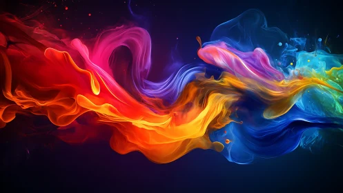 Chromatic currents collide in a luminous abstract storm.