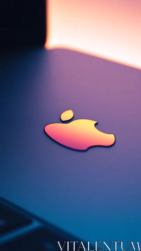 Laptop cover logo is illuminated by gradient colored light