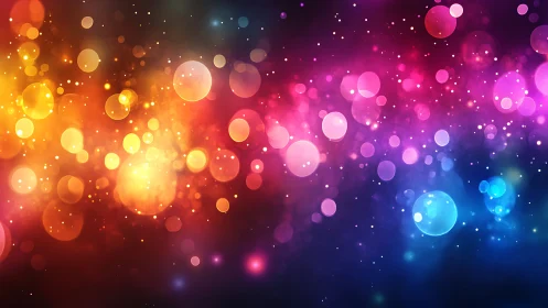 Digital bokeh spectrum with layered luminous particle fields.