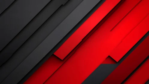 Bold red and black geometric abstract background with layered lines.