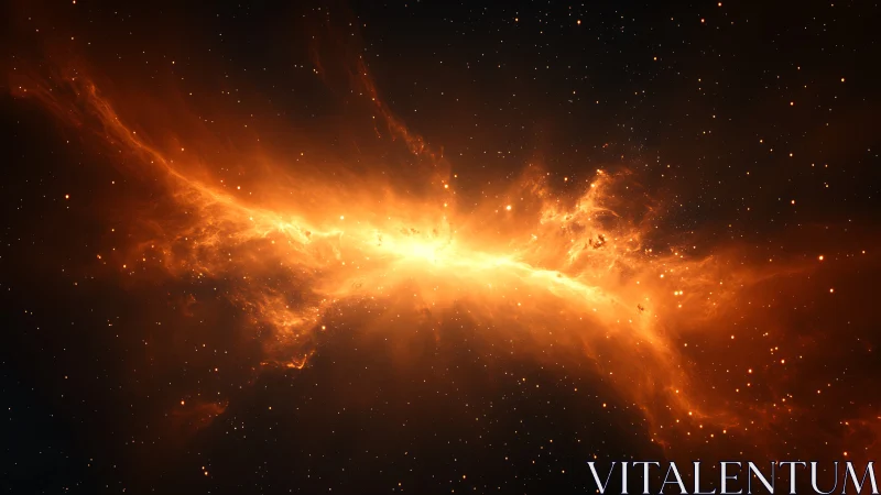 Solar firestorm river ignites a star-strewn cosmic rift.