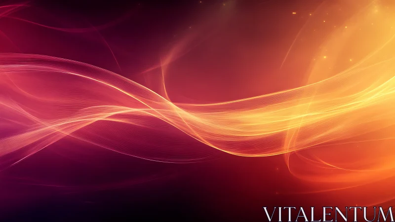 Digital gradient composition with flowing luminous ribbons across warm spectrum