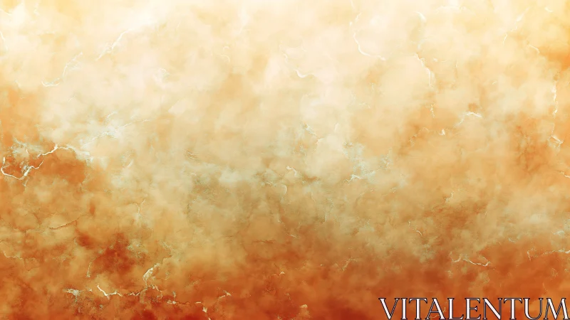 Warm textured orange gradient background with soft clouds.