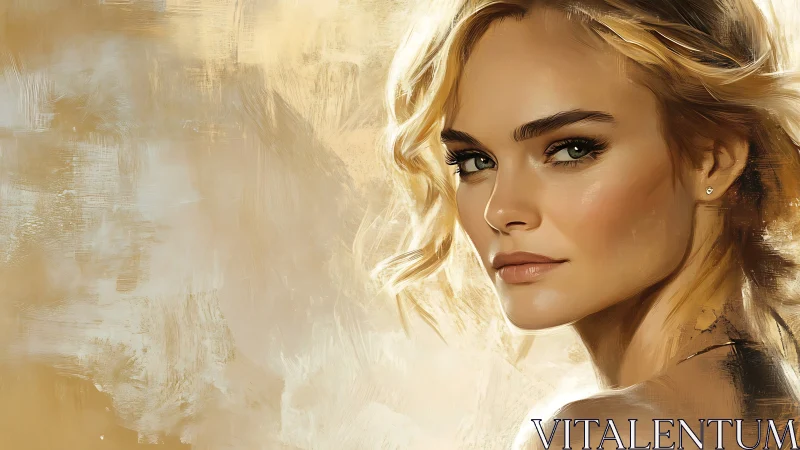 Luminous portrait of a thoughtful woman in golden light.