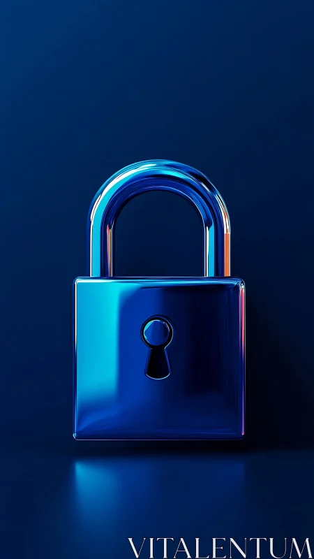 Translucent padlock rendered in gradient blue and cyan tones.