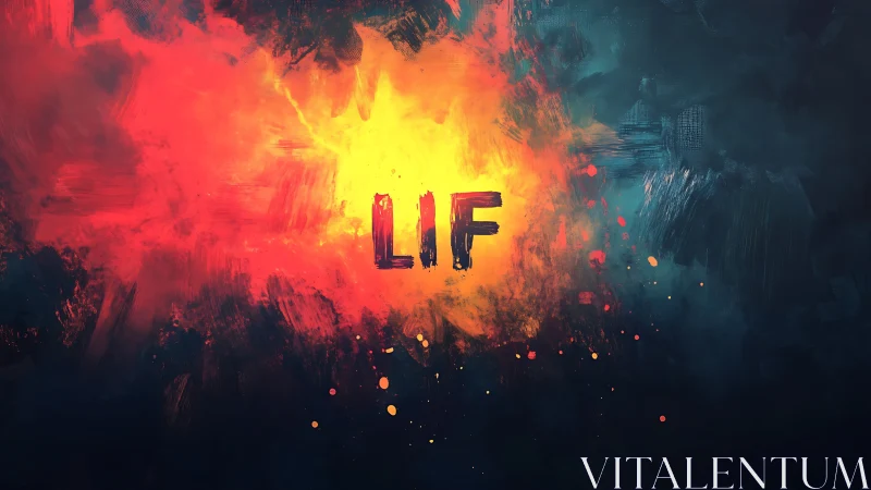 LIF Text Surrounded by Explosive Fire and Smoke Effects.
