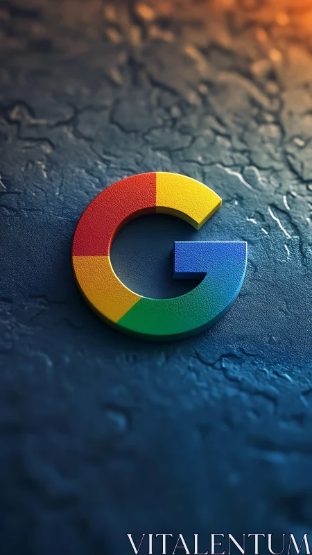 Google's Iconic Logo Rendered in 3D Relief on Textured Surface.