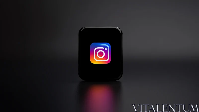 Instagram app icon glows on dark smartphone display.
