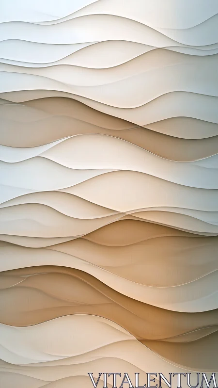 Layered beige waveforms create soft architectural relief