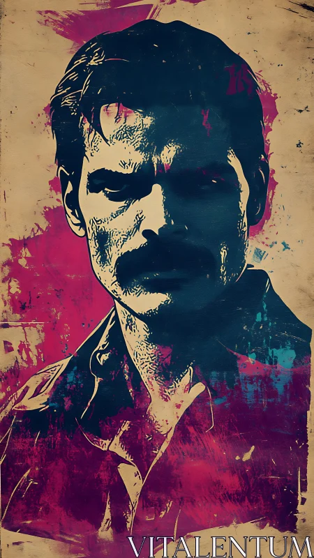 Neon-stained vigilante portrait in scratched retro grit.