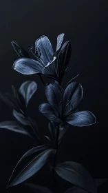 Delicate Petals Illuminated Against Darkness.