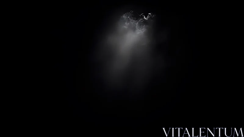 Ethereal light beam breaking through darkness, abstract minimalism.