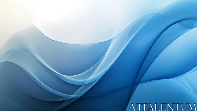 Digital wavescape in translucent blue gradient composition.